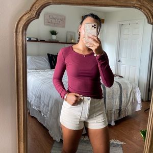 Maroon PacSun Ribbed Longsleeve Shirt